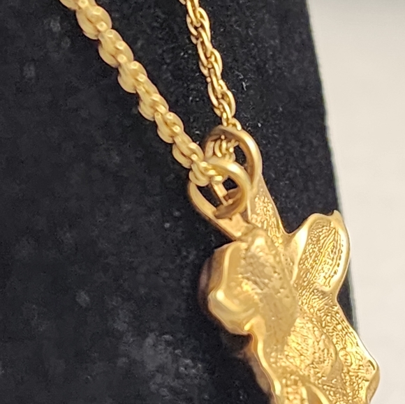 Vtg Gold Tone Pink Enamel Accent Faux Pearl Orchid Necklace - Picture 10 of 14